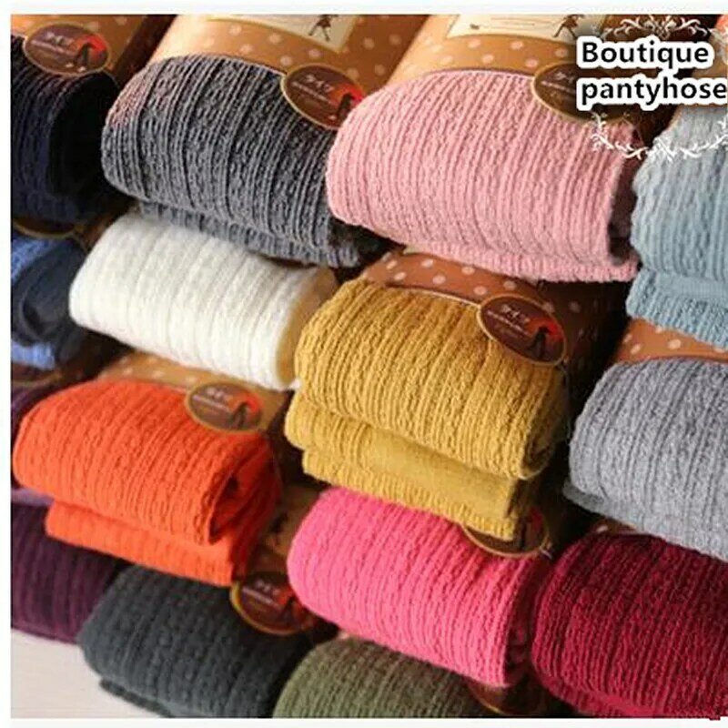 Trend Knitting Hohe elastische super dicke frauen strumpfhosen mode lässig vertikale baumwolle streifen strumpfhose 18 Farben freies schiff