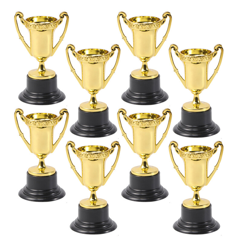 Mini trofeo de plástico para niños, premio de fútbol dorado, fiesta pequeña, ceremonia, estrella, favores, premios