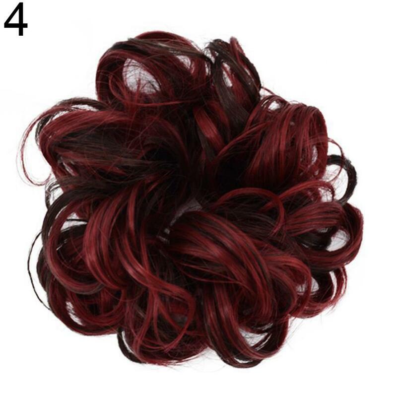 Women Hair Bun Extension Wavy Curly Messy Donut Chignons Wig Hairpiece Hair Piece Wig Hair Piece Blonde Synthetics Styling Tools