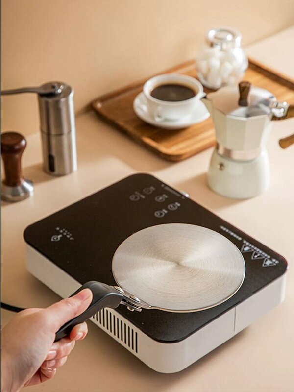 Mokka topf Thermo platte Kaffeekanne Keramik glas Induktion heizplatte Edelstahl Thermo kissen Anti-Verbrühungs-Griff