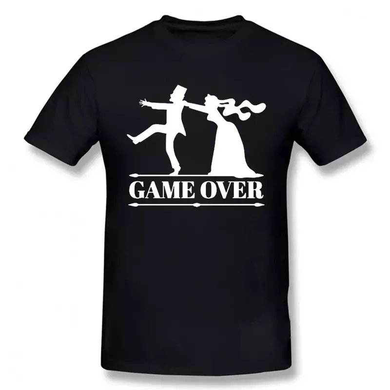 Spiel über Braut Bräutigam Junggesellen abschied T-Shirt lustige T-Shirt Herren bekleidung Kurzarm Camisetas T-Shirt Baumwolle T-Shirt Tops