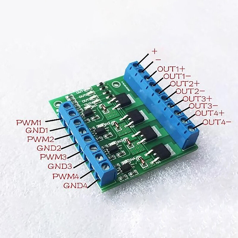 1PC MOS FET 4 Channels Pulse Trigger Switch Controller PWM Input Steady For Motor LED 4 Way 4ch 4 Way Diy Electronic Module