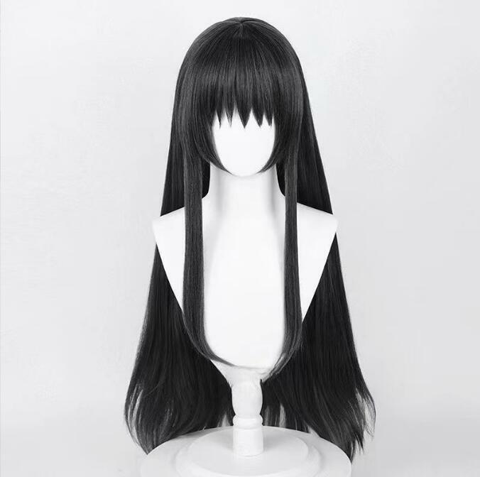 Peruka Anime Akemi Homura peruka do cosplay peruka z włókna syntetycznego Anime Cosplay czarne długie włosy