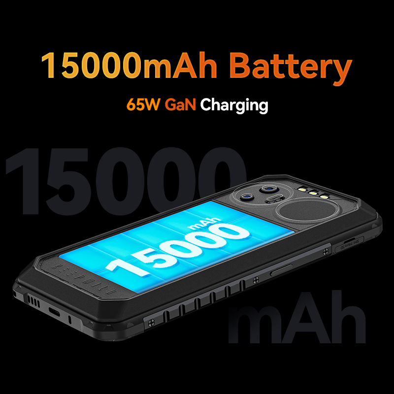 IIIF150-B2 Telefone Ultra Robusto, Carregamento Rápido Smartphone, Helio G99, Câmera 200MP, 12GB + 256GB, Bateria 15000mAh, 65W, Tela 6.78"