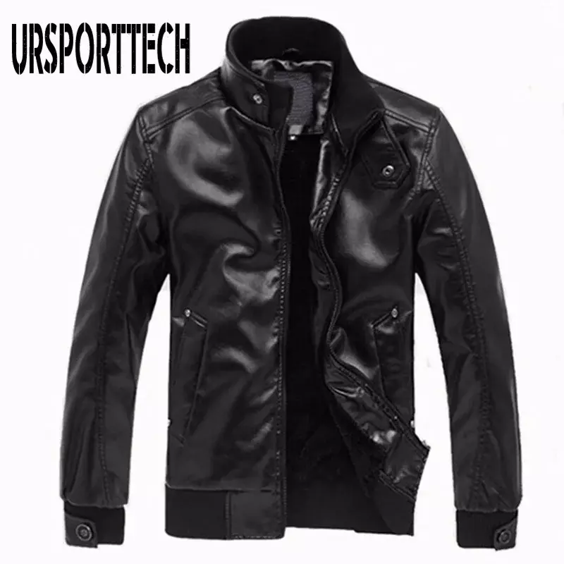 2024 New Fashion Men's PU Leather Jacket Mens Brand Clothing Thermal Outerwear Winter Fur Male Plus Velvet Jacket Plus Size 3XL