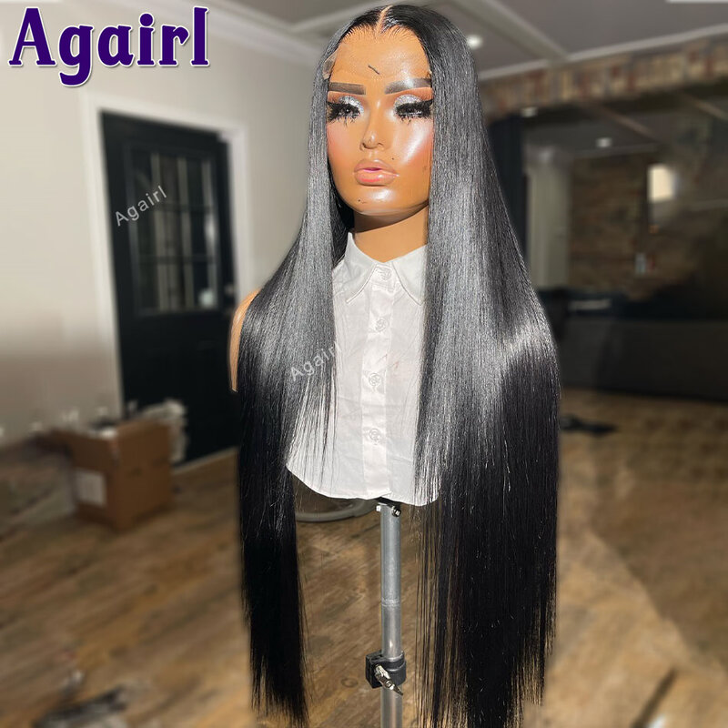 34Inch Cooper Ginger Brown Glueless 13X6 13X4 Straight Lace Frontal Wig Transparent 6X4 Lace Closure Human Hair Wigs for Women