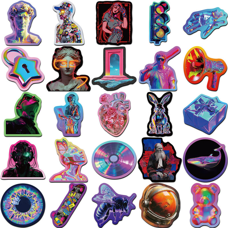 10/30/56PCS Laser Cyberpunk Style Series Stickers For Suitcase Skateboard Laptop Luggage Fridge Phone Car Styling DIY  stickers