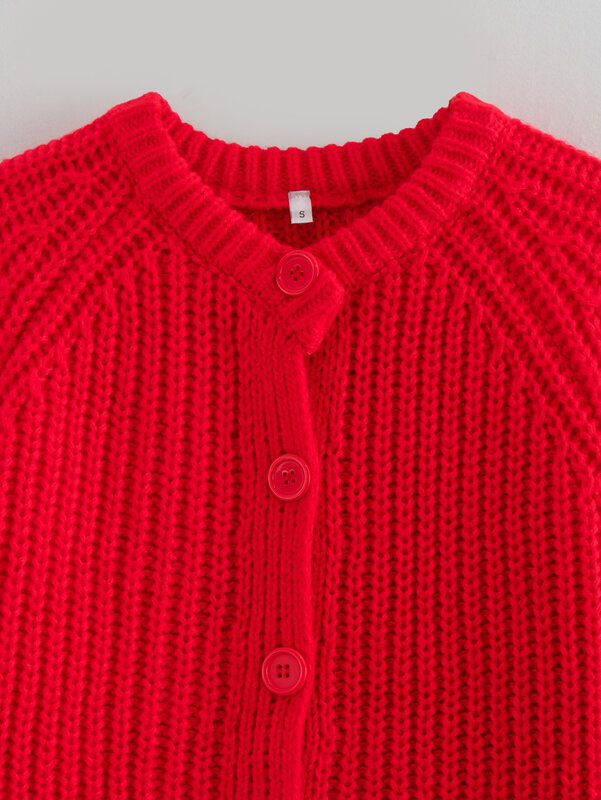 Kardigan rajut kerah bulat untuk wanita, atasan Sweater Retro lengan panjang berkancing sebaris, mantel cantik kasual mode baru 2024
