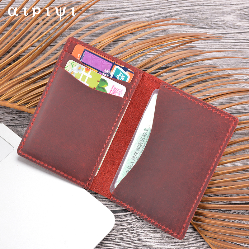 Держатель для кредитных карт винтажный дизайн Crazy Horse кожаный индивидуальный деловой кошелек для мужчин и женщин