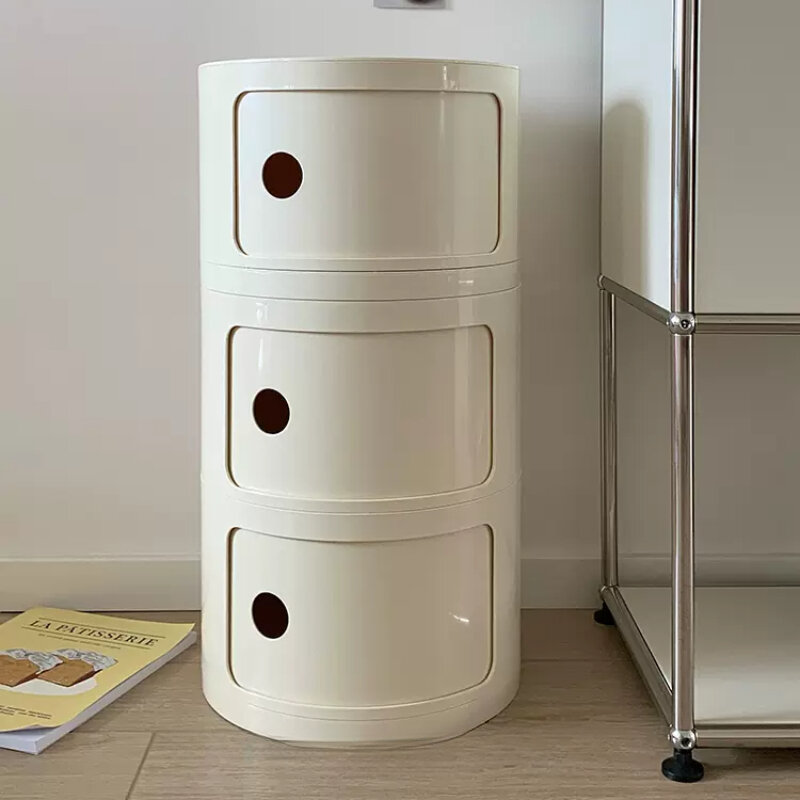 Nordic Ins Net Red Bedside Table Modern Minimalist White Round Creative Small Cabinet Mini Simple Plastic Side Cabinet 협탁