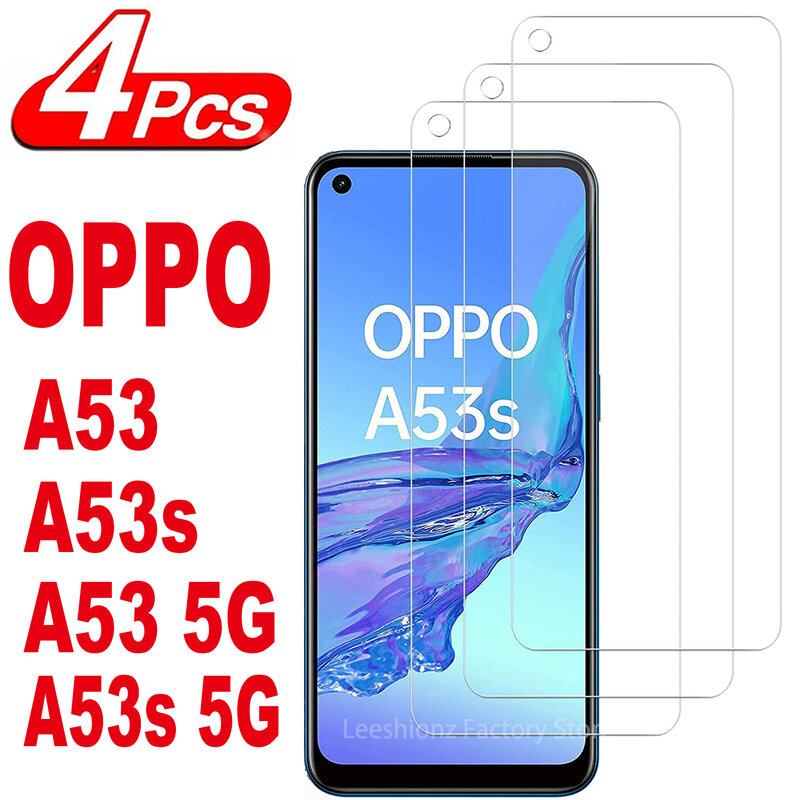 Oppo a53 a53s 5g用スクリーンプロテクター,強化ガラスフィルム,2/4個