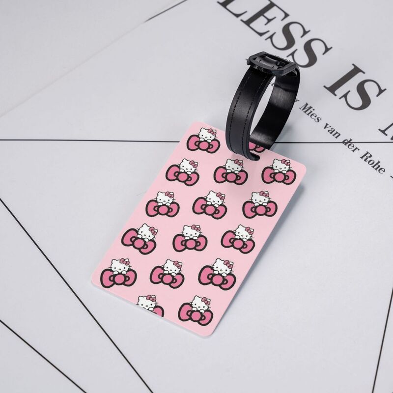 Hello Kitty Luggage Tag for Travel Bag Suitcase Cute Cartoon Privacy Cover ID Label
