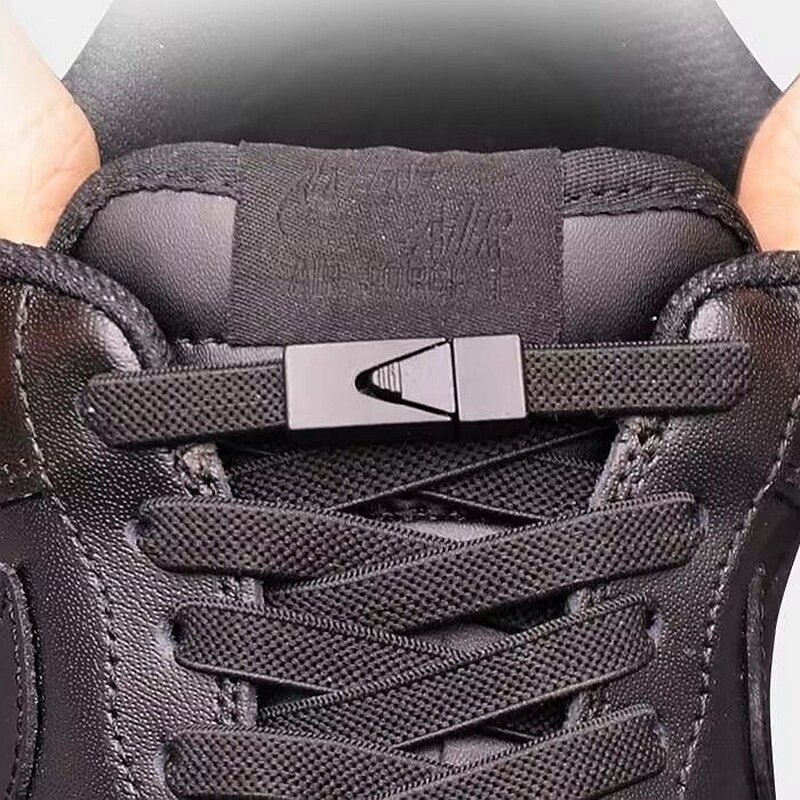 1Paire Lacets Elastiques Sneakers Bottes Lacets sans liens Kids Adult No Tie Shoe laces 8MM Wide Rubber Bands Flat Shoelace
