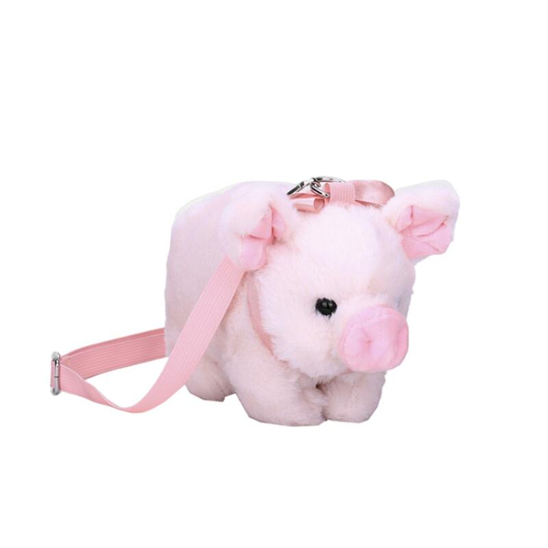Damska torba na ramię z regulowanym paskiem na ramię różowa świnka Crossbody
