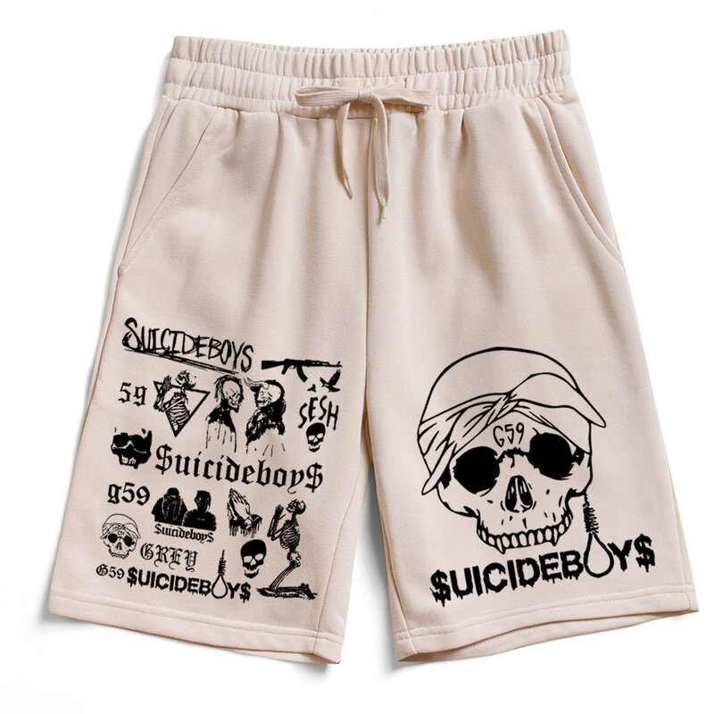 Suicideboys Rap Hip Hop calças curtas para homens e mulheres, calças de algodão, música
