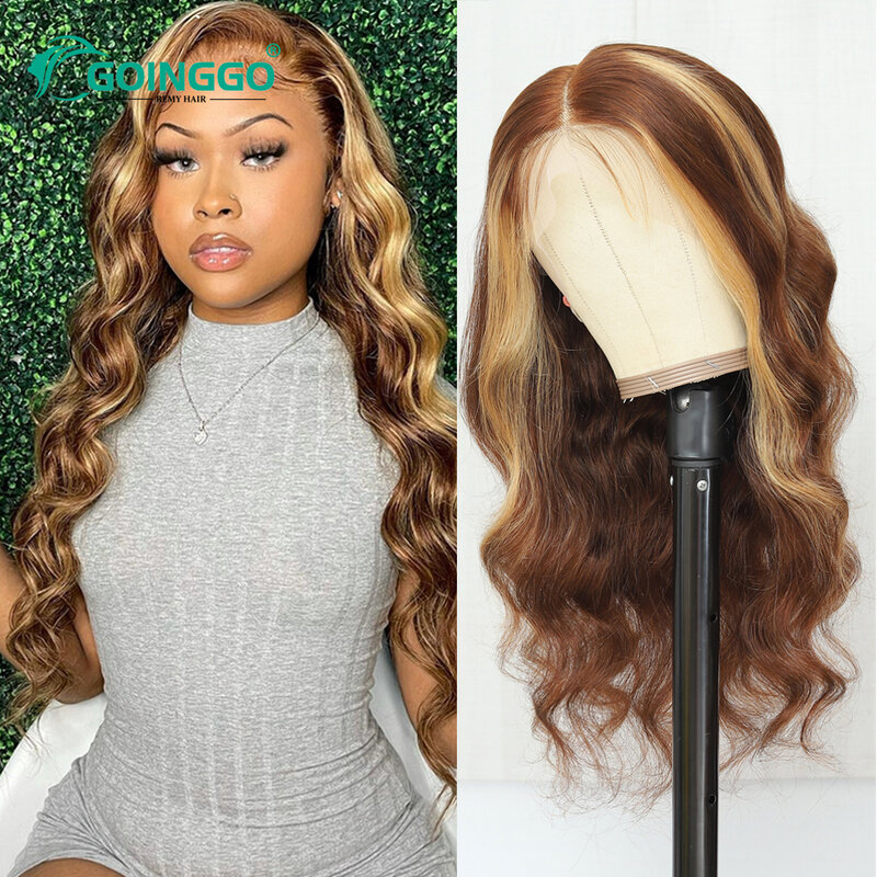 Perruque Lace Front Wig Body Wave Naturelle, Cheveux Humains Pré-Colorés, HD, 13x6, 18 à 30 Pouces, Pre-Plucked, 100%