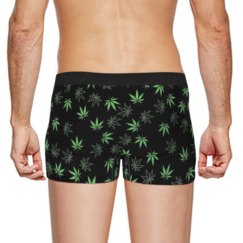 Weed Pattern Underpants Breathbale Panties Man Underwear Ventilate Shorts Boxer Briefs