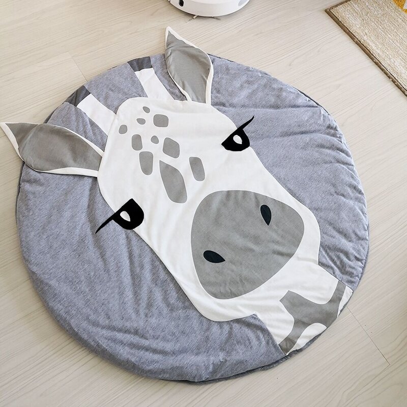 INS 95CM Baby Play Mat Cotton Kids Play Game Mats Playmat Round Children's Rugs Baby Gym Playmat Floor Carpet For Crawling