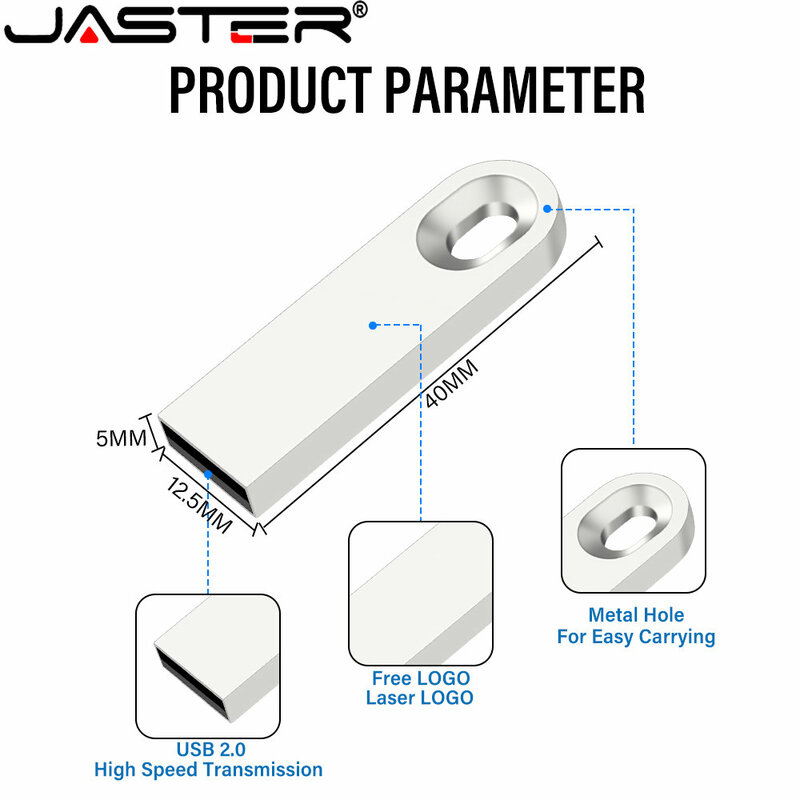 JASTER-Unidad Flash USB 2,0, Pendrive de 4GB, 8GB, 16GB, 32GB y 64GB, con logotipo gratis
