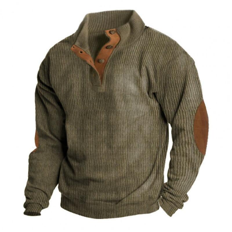 Sweat-shirt à col montant pour homme, pull décontracté, manches longues, patchwork, automne, hiver, At Fit