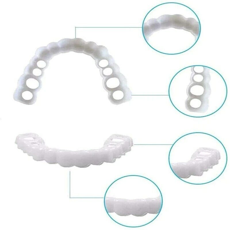 1 Pair Snap on Teeth Veneers for Men and Women Cover The Imperfect Teeth Fake Tooth Instant Confidence Smile