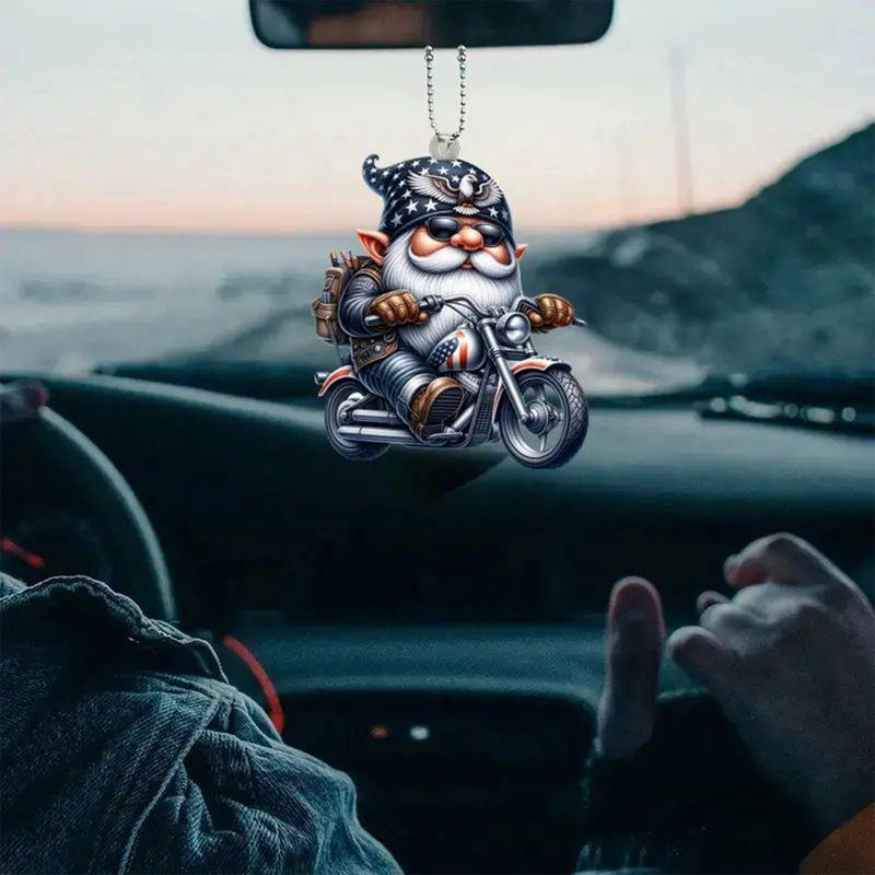 Acrílico Motocicleta Gnome Equitação Espelho Decoração, Hanger Charm, Decoração Retrovisor, Figura para SUV RV