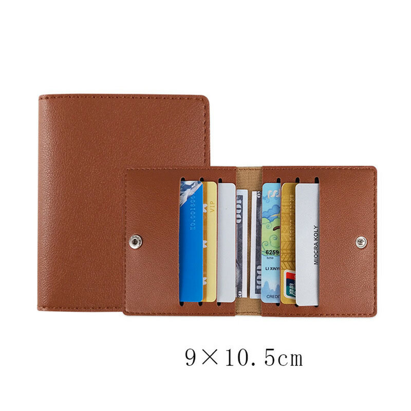 Cartera fina de bolsillo para hombre y mujer, organizador de tarjetas de crédito, Color caramelo, 10,5x9cm