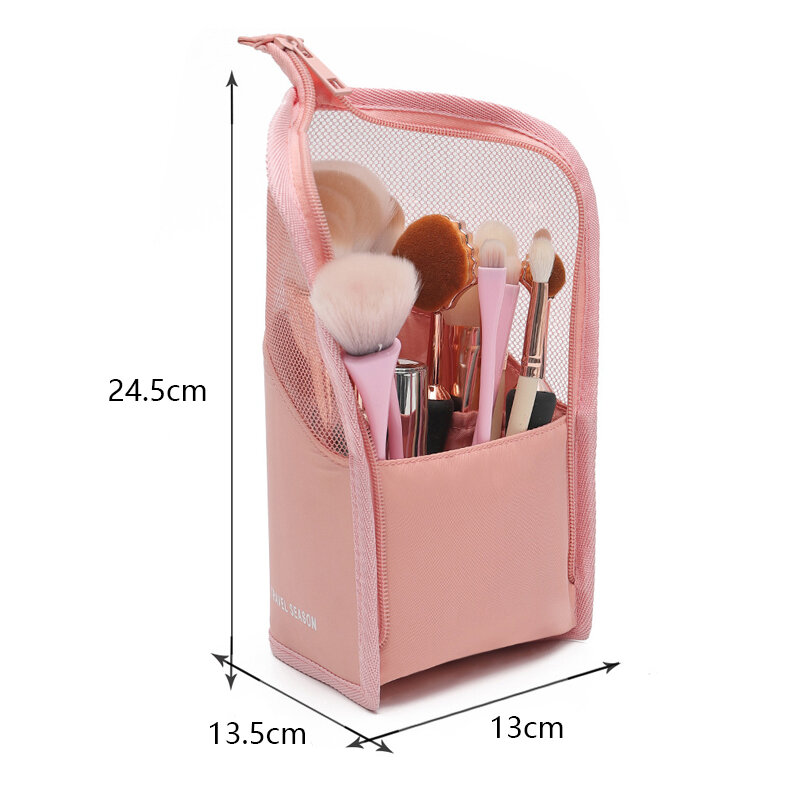 Waterproof and Dustproof Women's Cosmetic Bag Transparent Makeup Brushes Storage Holder Travel Portable Makeup Tools Accessories
