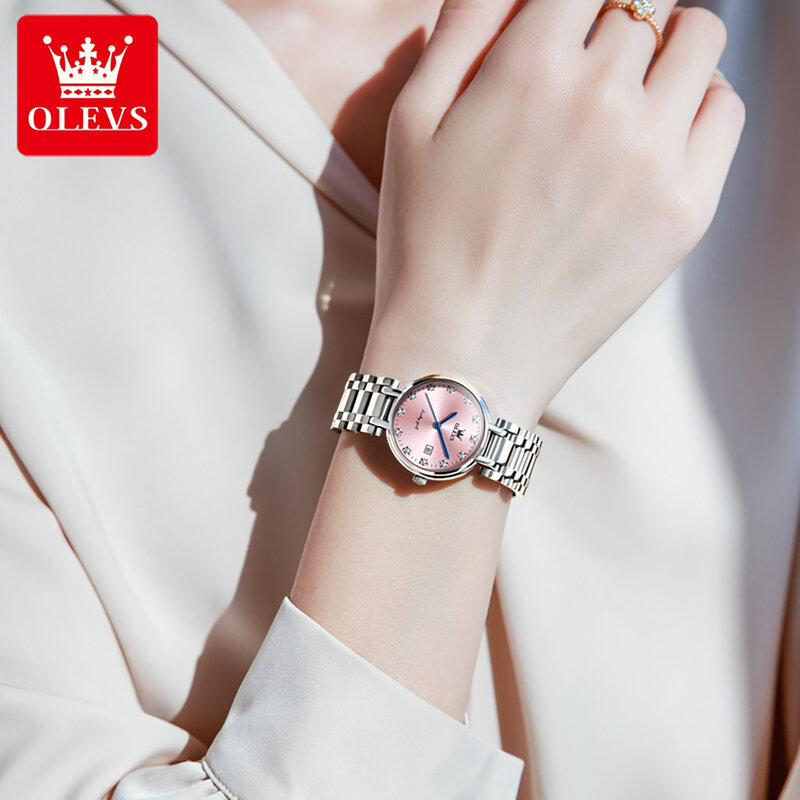 Luxusmarke Edelstahl Damen armband Uhr Geschenk box Set Kalender 30m Wasser beständigkeit Mode Damen Quarz Armbanduhr