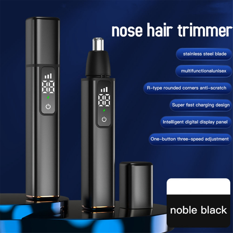 Recortador de pelo de nariz eléctrico para hombres, recortador de orejas recargable por USB, afeitadora de pelo de nariz portátil, impermeable, limpieza segura