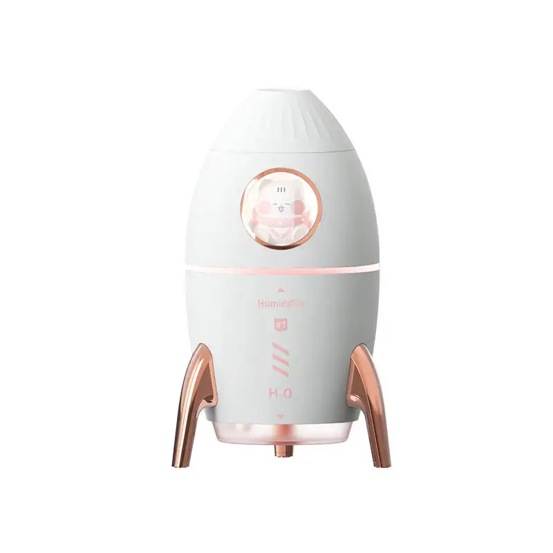 Latest 350ml Cute Kids Rocket Unique 7 Color LED Night Light USB Ultrasonic Cool Mist Diffuser Bedroom Air Humidifier