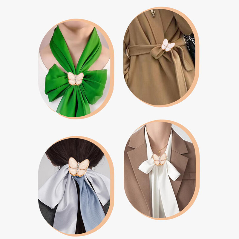 Modny szalik klipsy Vintage motylkowy szalik klamra szal broszki akcesoria odzieżowe Vintage szal klamra biżuteria