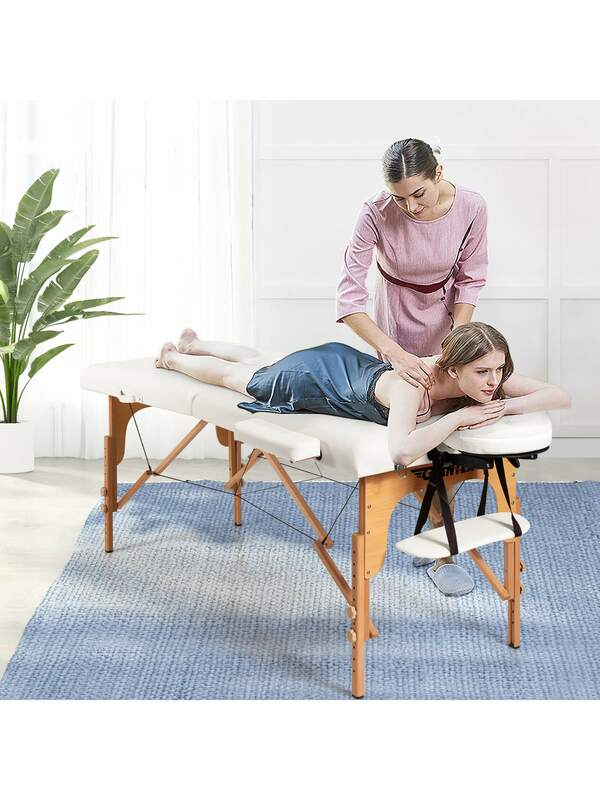 Mesa de massagem portátil com estojo, cama Spa Facial ajustável, tatuagem, 84 "L
