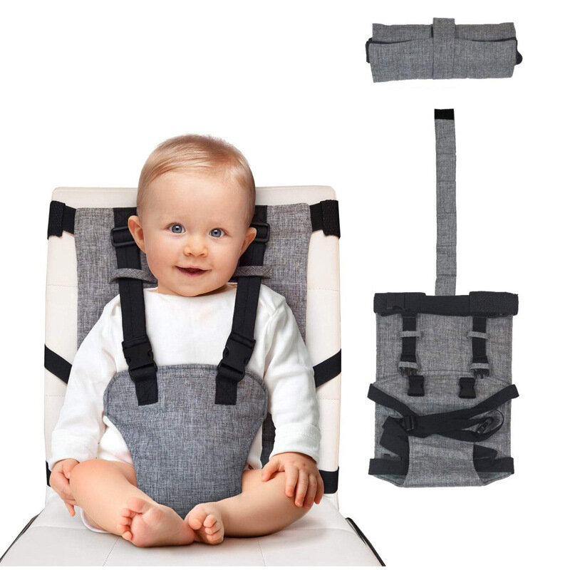 Silla de comedor para bebé, cinturón de seguridad portátil, asiento de almuerzo, envoltura elástica, arnés de alimentación, asiento de refuerzo para bebé
