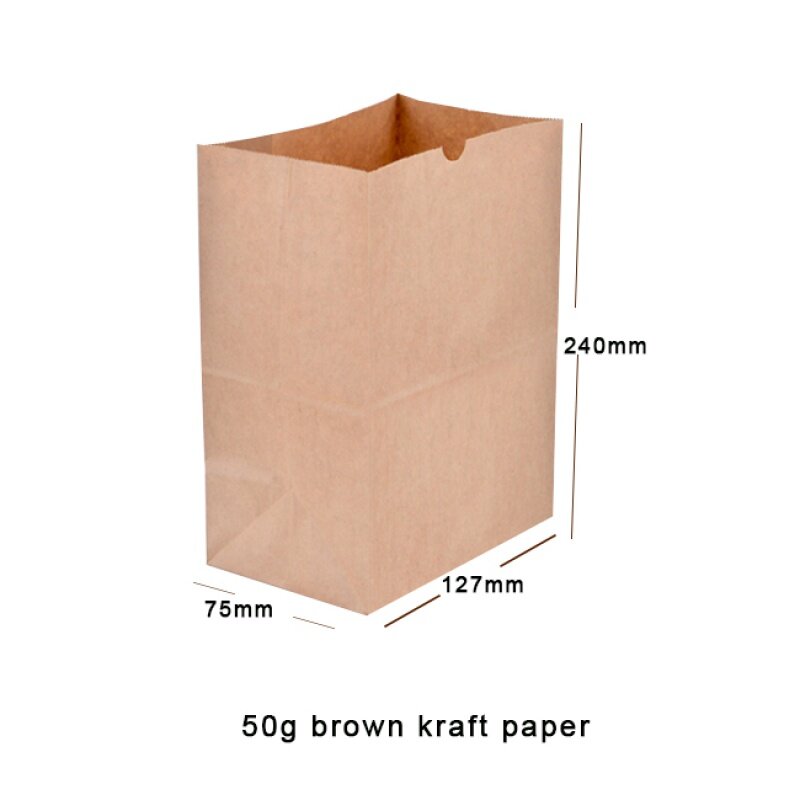 ถุงกระดาษคราฟท์ธรรมดาแบบกำหนดเองถุง kertas LOGO ถุงกระดาษย่อยสลายได้ตามธรรมชาติ