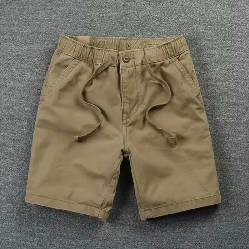 2024 Outdoor Split Shorts Sommer elastische Taille Casual Shorts Herren einfarbige Shorts koreanischen Stil Herren Schnür hose