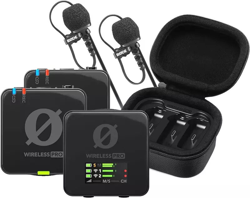 RODE-micrófono Lavalier inalámbrico PRO 2,4 GHz, sistema portátil, cámara de teléfono inteligente, doble canal, transmisión de vídeo de 260m