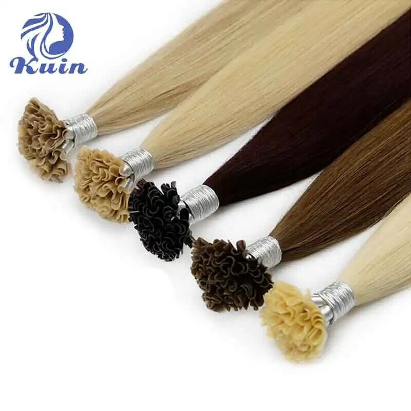 Straight U Tip Hair Extensions Nail Tip Human Hair Extensions Keratin Capsule 40g Ombre Blonde Color Natural Real Fushion Hair