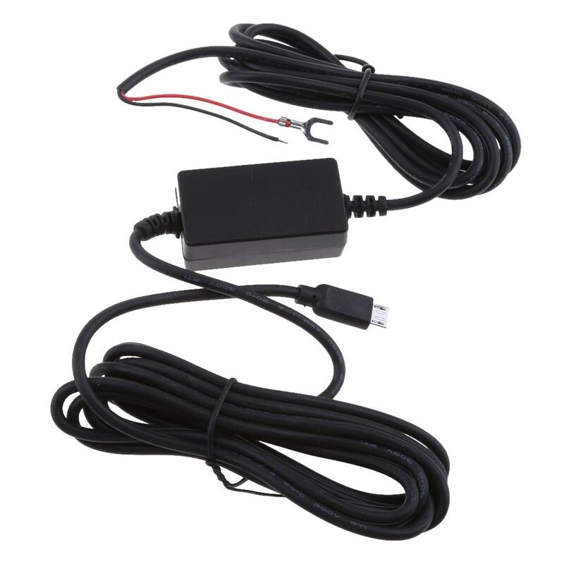 DC 8-40V to 5V 3A Car Vehicle Power Charger Micro USB Wire Cable for Camera Recorder DVR