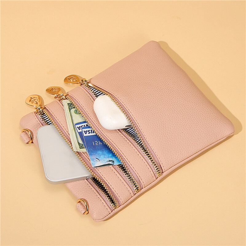 PU Leather Women Messenger Bag Zipper Design Solid Crossbody Bags for Women Fashion Shoulder Bags Purse Clutch Phone Wallet