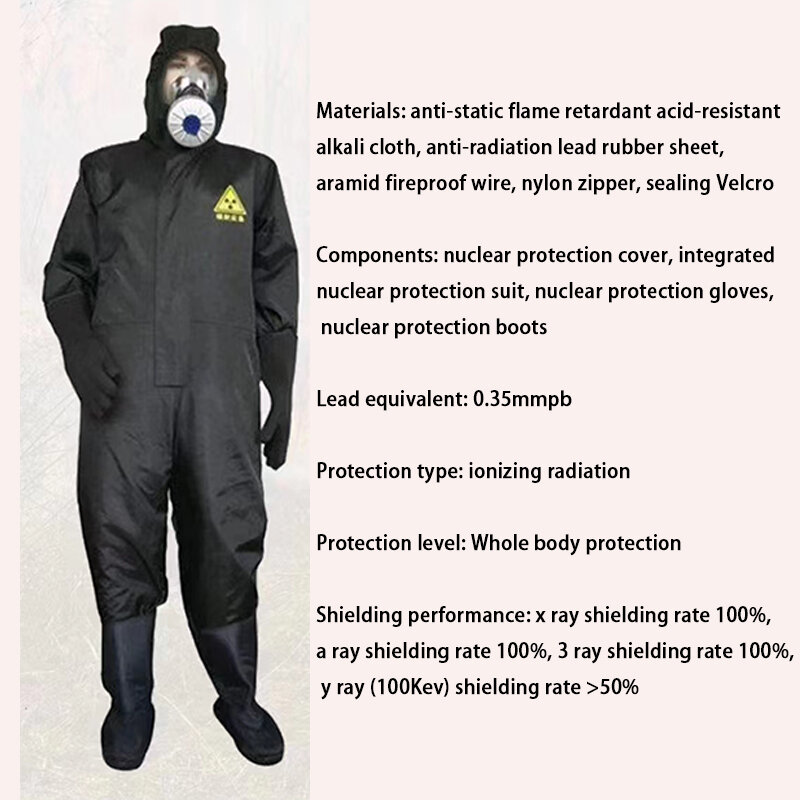 Защита ядерной промышленности, противоядерные сточные воды, противоядерное ядерное излучение, химическая защита, защитный костюм