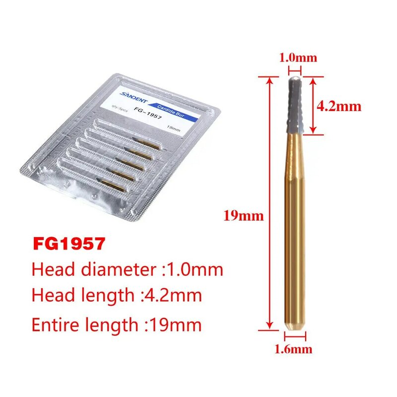 FG-1957/FG-1958 высокоскоростной наконечник, стоматологический вольфрамовый стальной карбидный наконечник для резки металла