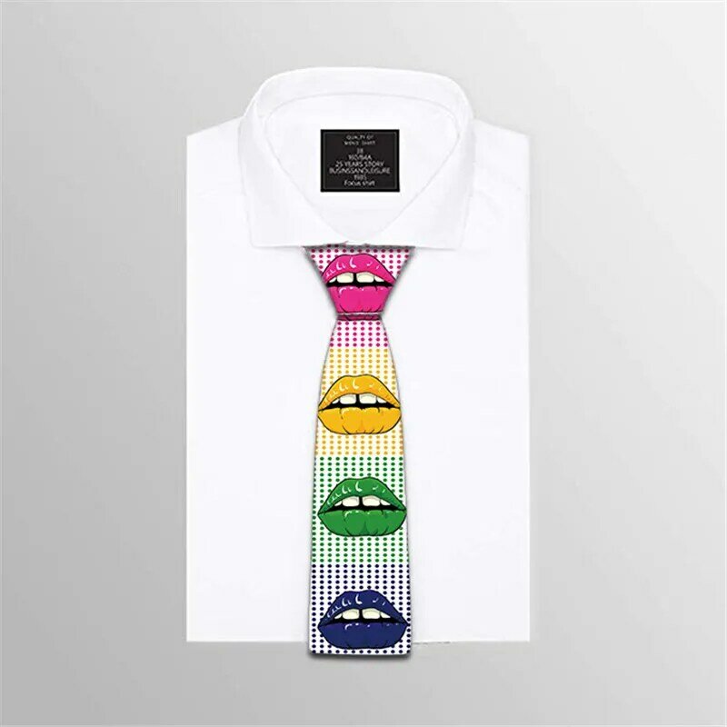 Moda drukowanie żywności męski krawat czas ciekawy deser 8cm krawat męski przyjęcie świąteczne akcesoria ślubne krawat biznesowy
