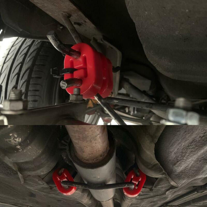Universal 2 Holes Diameter 11mm Car Polyurethane Exhaust Tail Pipe Mount Brackets Hanger Insulator Red Black