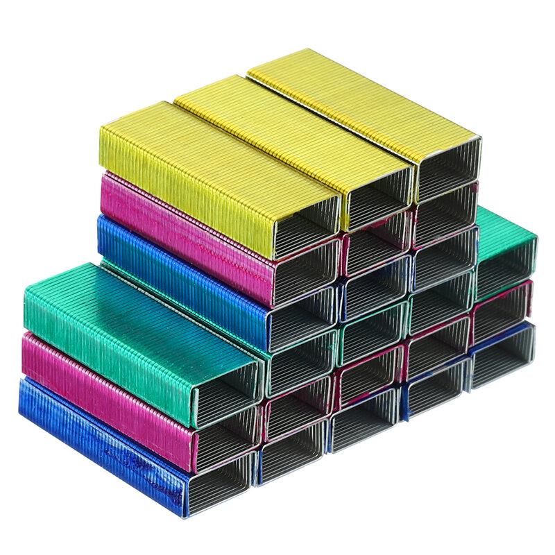 Confezione da 4000 pezzi/4 graffette metalliche colorate Creative graffette per cancelleria per ufficio No.10 forniture per rilegatura graffette normali accessori per ufficio