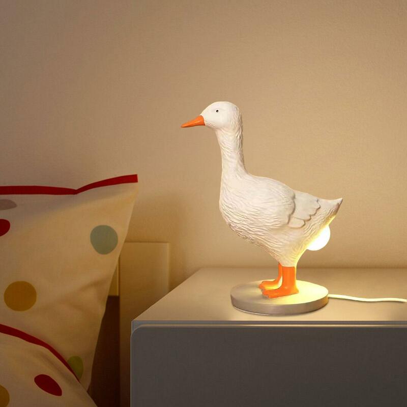 Lámpara de mesa creativa de huevo de pato, escultura de animales, luz nocturna de pato divertida para oficina, comedor, cafetería, sala de estudio, sala de estar