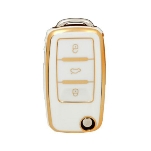 เคสกุญแจหุ้มกุญแจรถทำจากยางทีพียูสำหรับ Volkswagen Passat POLO Golf Bora CC Tiguan Touran
