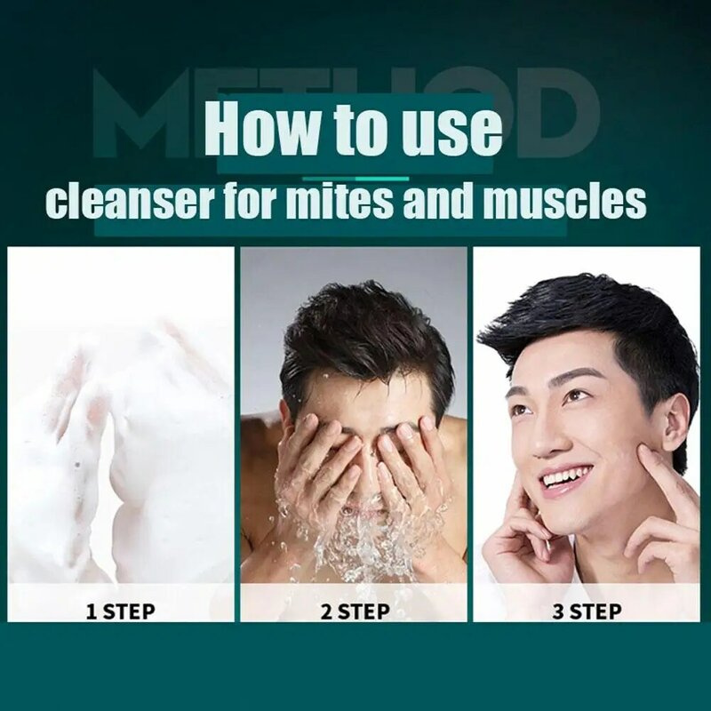 Limpador especial com aminoácido para homens, limpador, remove poros, ácaros, esfolia, cuidados, facial, pele suave, produ g6l8