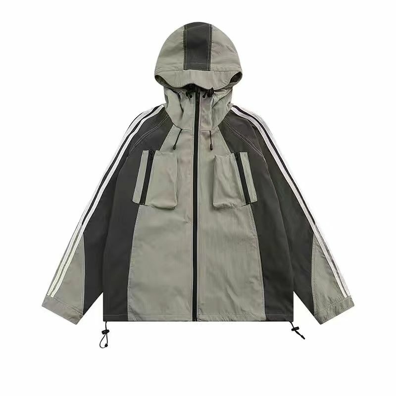 Куртка Techwear Deeptown женская, винтажная ветровка, Анорак, на молнии, с капюшоном, в стиле оверсайз, корейский стиль, одежда разных цветов