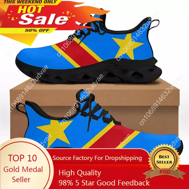 Republic of Congo Flag Designer Men Casual Shoes Sneakers Flats Male Lace Up Wear-resistant Tenis Masculino 2021